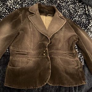Brown faded cotton Corduroy blazer in size 10